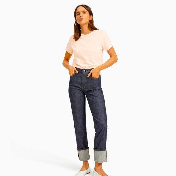 Everlane NWOT Supima Cotton Rose Baby Pink Crewneck Minimalist Everyday Shirt M - Picture 1 of 6